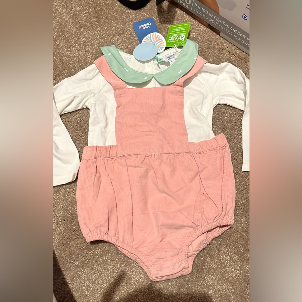 Baby outfit, two piece, brand new, brand mom caramel, 18-24 months